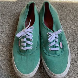 Aqua Teal and Pink Lace Up Vans